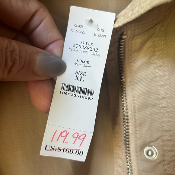 NWT White House Black Market Pret Relaxed Utility Jacket warm sand size XL - Picture 10 of 10
